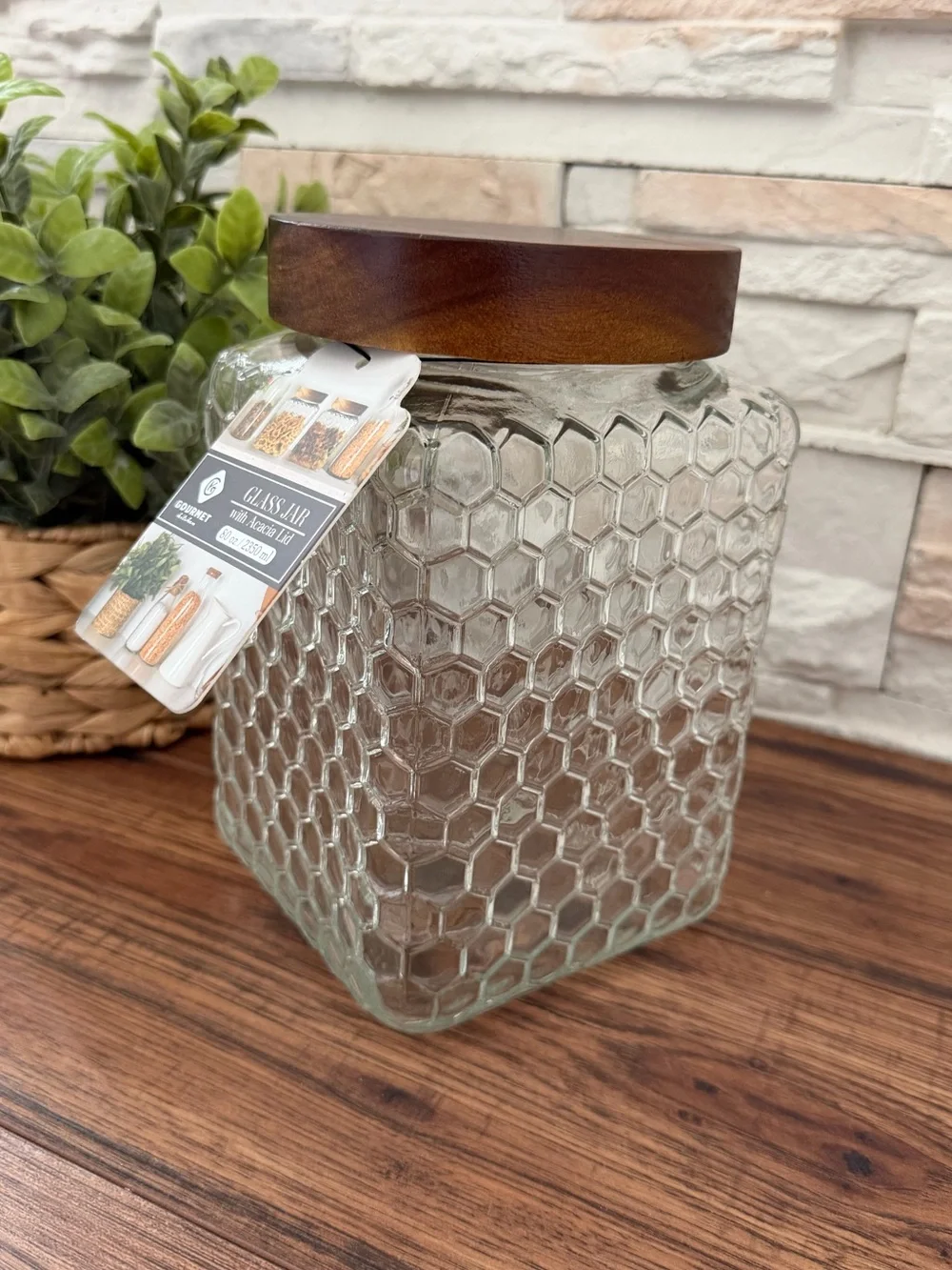 🆕 Glass Honeycomb 80oz Jar / Canister!